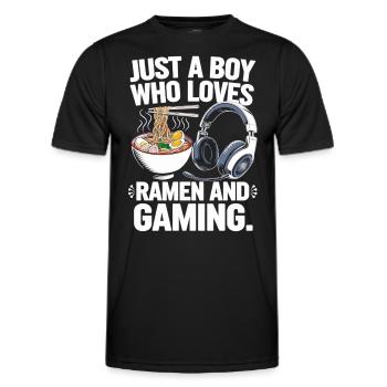 Gaming & Ramen – Perfektes Zocker-Motiv - Männer Funktions-T-Shirt - Schwarz - Vorne - AI Model Male 178 dark (178cm)