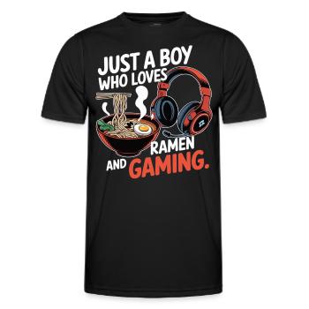 Gaming & Ramen – Zocken mit Geschmack - Männer Funktions-T-Shirt - Schwarz - Vorne - AI Model Male 178 dark (178cm)