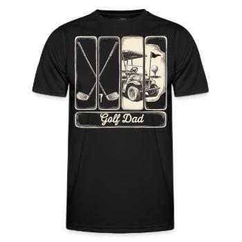 Golf Dad – Retro Golf Motif for Fathers - Men's Functional T-Shirt - black - Front - AI Model Male 178 dark (178cm)
