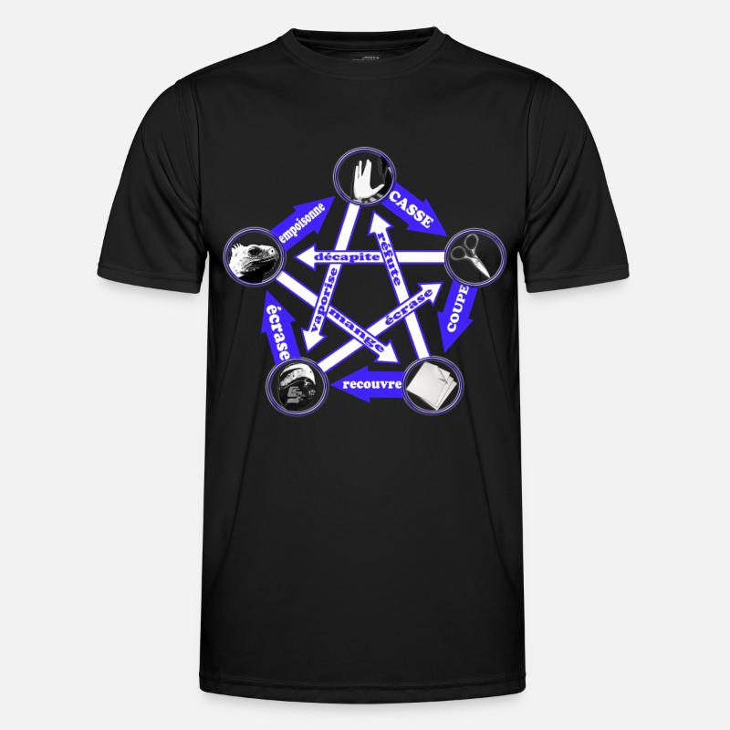 Rock Paper Scissors lizard spock da CustomStyle - Maglietta sportiva per uomo - nero