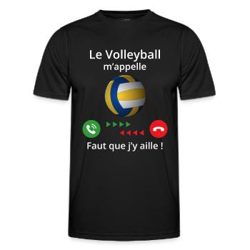le volleyball m'appelle - T-shirt sport Homme - noir - Devant - AI Model Male 178 dark (178cm)