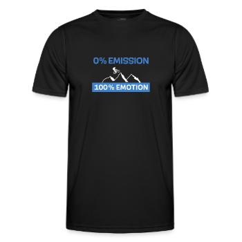 0% d’émission 100% d’émotion - T-shirt sport Homme - noir - Devant - AI Model Male 178 dark (178cm)