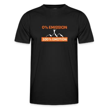 0% d’émission 100% d’émotion - T-shirt sport Homme - noir - Devant - AI Model Male 178 dark (178cm)