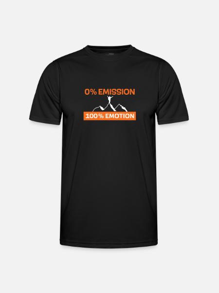 0% emission 100% emotion - Men's Functional T-Shirt - black
