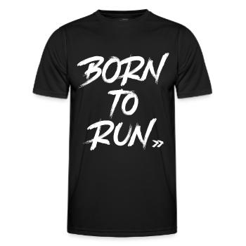 Né pour courir - T-shirt sport Homme - noir - Devant - AI Model Male 178 dark (178cm)