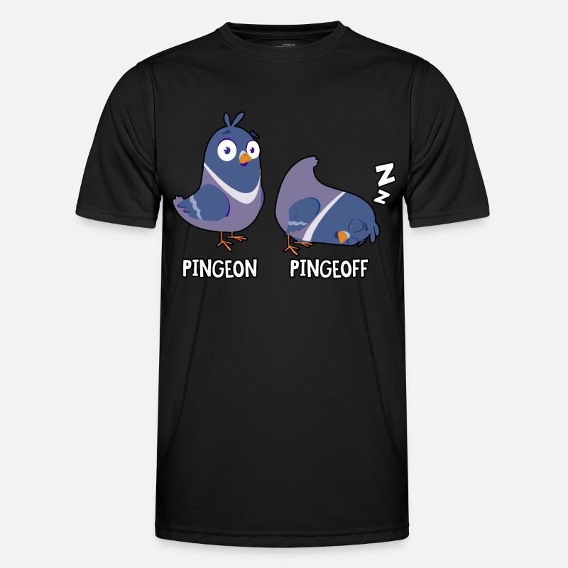 Pingeon Pingeoff - Männer Funktions-T-Shirt - Schwarz