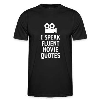 Movies quotes knowledge actor nerd gift - Men's Functional T-Shirt - black - Front - AI Model Male 178 dark (178cm)