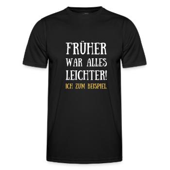 Leichter Körper Figur Dick dünn lustig humor - Männer Funktions-T-Shirt - Schwarz - Vorne - AI Model Male 178 dark (178cm)