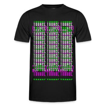Trance Raver Techno Electro musik edm dubstep - Männer Funktions-T-Shirt - Schwarz - Vorne - AI Model Male 178 dark (178cm)
