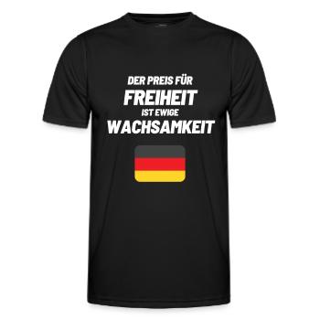 Freedom Democracy Basic Law Resistance Opinion - Men's Functional T-Shirt - black - Front - AI Model Male 178 dark (178cm)