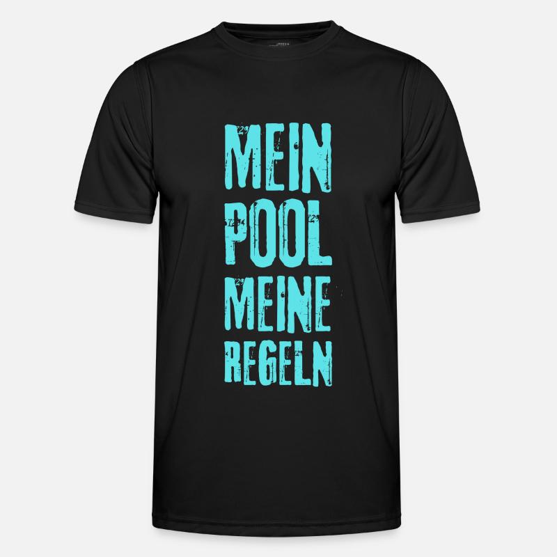 Wasser schwimmen Mein Pool garten Männer Funktions-T-Shirt
