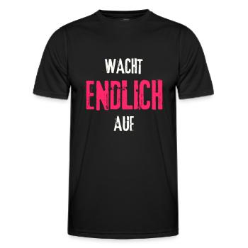 Grundrechte Politik Staat Demokratie grundgesetz - Männer Funktions-T-Shirt - Schwarz - Vorne - AI Model Male 178 dark (178cm)
