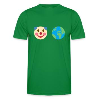 Clown World politics online meme internet honk joke - Men's Functional T-Shirt - kelly green - Front - AI Model Male 178 dark (178cm)