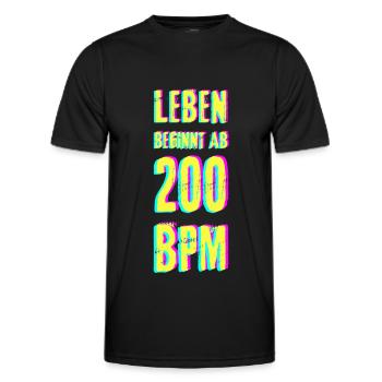 Techno rave bass DJ trance house geschenk musik - Männer Funktions-T-Shirt - Schwarz - Vorne - AI Model Male 178 dark (178cm)