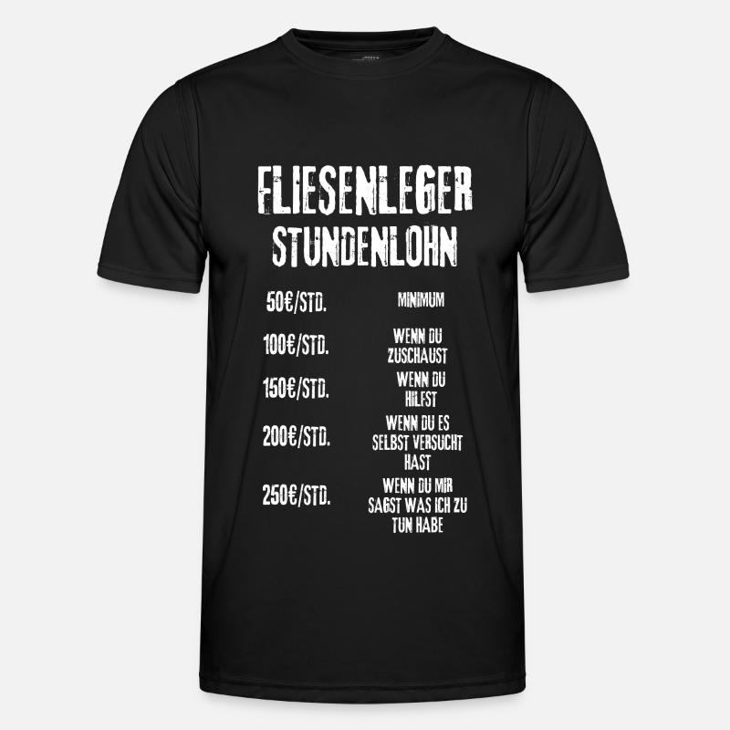 Fliesenleger - Männer Funktions-T-Shirt - Schwarz