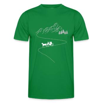 Coachman carriage zugtier vehicle romantic - Men's Functional T-Shirt - kelly green - Front - AI Model Male 178 dark (178cm)