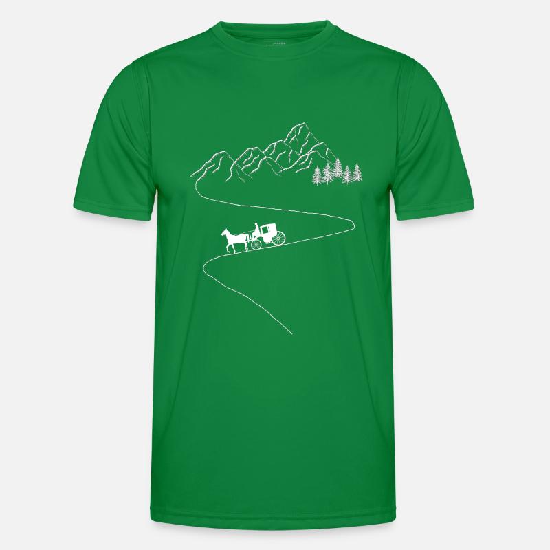 Wagon de cocher zugtier véhicule romantique T-shirt sport Homme