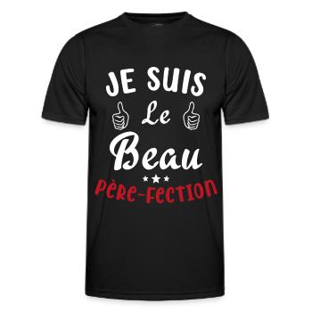 Je suis Le Beau Père Fection Humour Beau Père - T-shirt sport Homme - noir - Devant - AI Model Male 178 dark (178cm)
