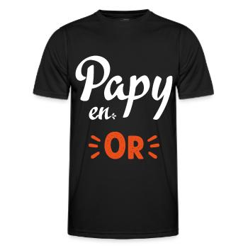 Papy en or humour papy cadeau - T-shirt sport Homme - noir - Devant - AI Model Male 178 dark (178cm)
