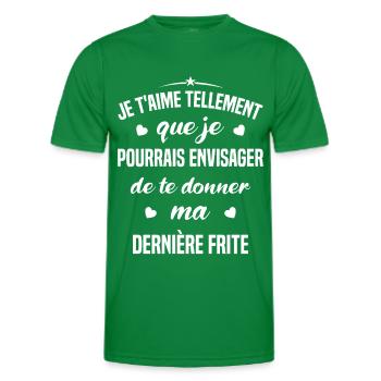 Je t'aime tellement que je pourrais donner frite - T-shirt sport Homme - vert - Devant - AI Model Male 178 dark (178cm)