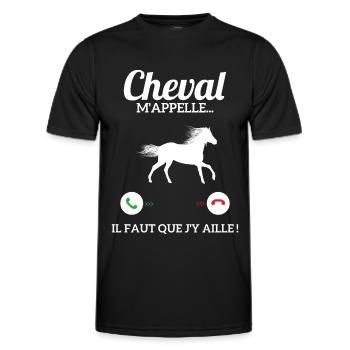 Mon Cheval M'appelle Il Faut Que J'y Aille - T-shirt sport Homme - noir - Devant - AI Model Male 178 dark (178cm)