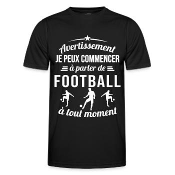 Parler De foot À Tout Moment Cadeau Footballeur - T-shirt sport Homme - noir - Devant - AI Model Male 178 dark (178cm)