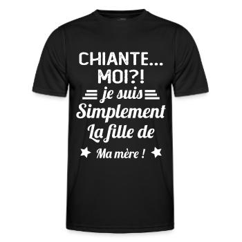 Chiante moi je suis simplement la fille de ma mère - T-shirt sport Homme - noir - Devant - AI Model Male 178 dark (178cm)