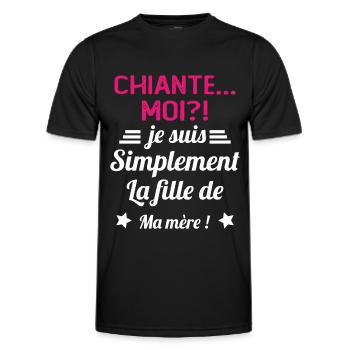Chiante moi je suis simplement la fille de ma mère - T-shirt sport Homme - noir - Devant - AI Model Male 178 dark (178cm)