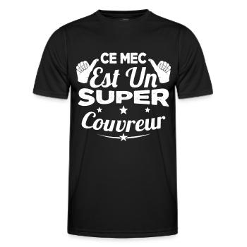 Ce Mec Est Un Super Couvreur Cadeau - T-shirt sport Homme - noir - Devant - AI Model Male 178 dark (178cm)