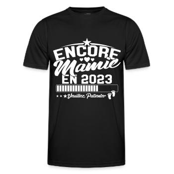 Encore Mamie En 2023 Cadeau Future Grand-mère - T-shirt sport Homme - noir - Devant - AI Model Male 178 dark (178cm)