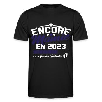 Encore Mamie En 2023 Cadeau Future Grand-mère - T-shirt sport Homme - noir - Devant - AI Model Male 178 dark (178cm)