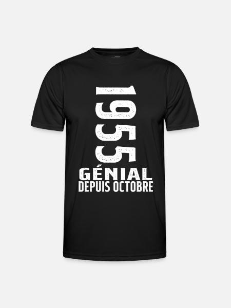 Génial(e) Depuis Octobre 1955 - T-shirt sport Homme - noir