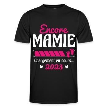 Encore Mamie En 2023 Cadeau Future Grand-mère - T-shirt sport Homme - noir - Devant - AI Model Male 178 dark (178cm)