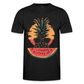 Ananas und Wassermelone - Männer Funktions-T-Shirt - Schwarz - Vorne - AI Model Male 178 dark (178cm)