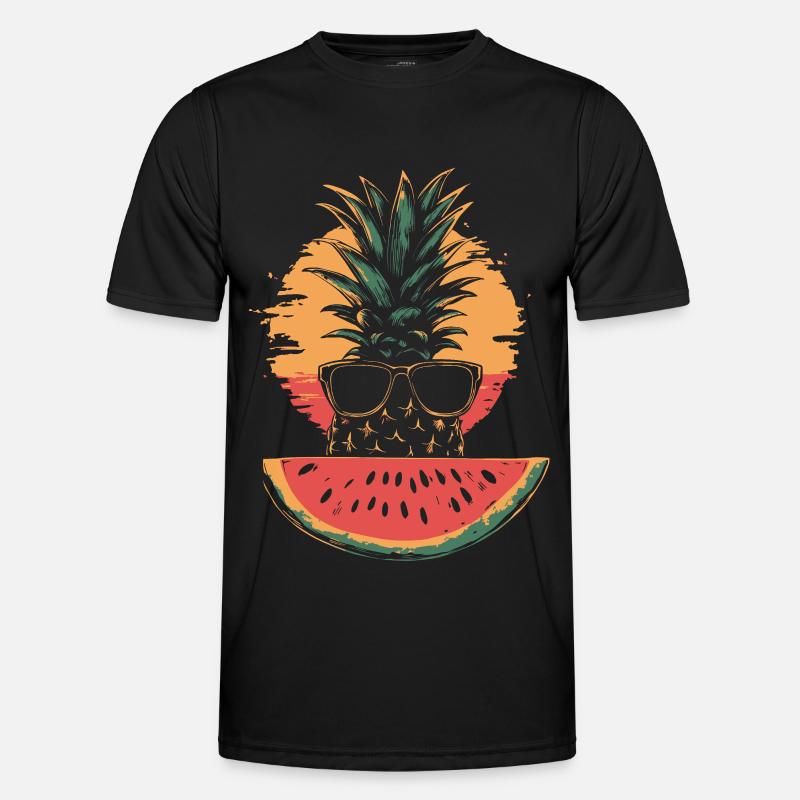 Pineapple and watermelon - Men's Functional T-Shirt - black