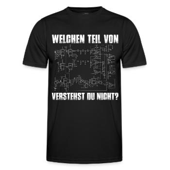 T-Shirt für Elektronik-Nerds - Cooles Geschenk? ;) - Männer Funktions-T-Shirt - Schwarz - Vorne - AI Model Male 178 dark (178cm)