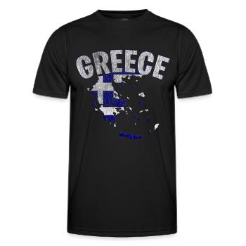 Griechenland - Männer Funktions-T-Shirt - Schwarz - Vorne - AI Model Male 178 dark (178cm)