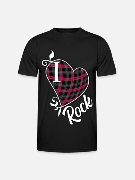 Ich liebe Rock - Männer Funktions-T-Shirt - Schwarz