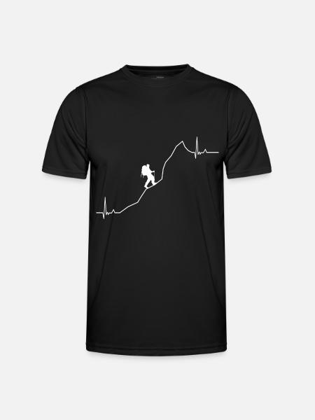 Heartbeat mountains - Men's Functional T-Shirt - black