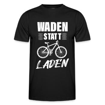 Waden Statt Laden, Anti E-Bike - Männer Funktions-T-Shirt - Schwarz - Vorne - AI Model Male 178 dark (178cm)