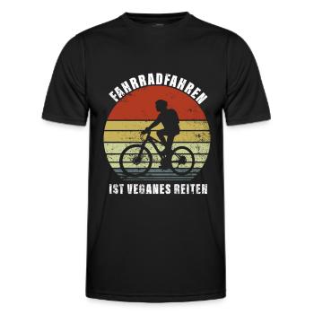 Fahrradfahren Ist Veganes Reiten Tierschützer - Männer Funktions-T-Shirt - Schwarz - Vorne - AI Model Male 178 dark (178cm)