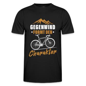 Gegenwind formt den Charakter - Männer Funktions-T-Shirt - Schwarz - Vorne - AI Model Male 178 dark (178cm)