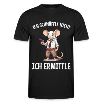 Polizei, Polizist, Kriminalpolizei Detektiv Spruch - Männer Funktions-T-Shirt - Schwarz - Vorne - AI Model Male 178 dark (178cm)