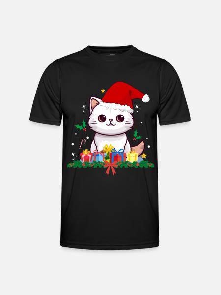 Funny christmas cats - Men's Functional T-Shirt - black