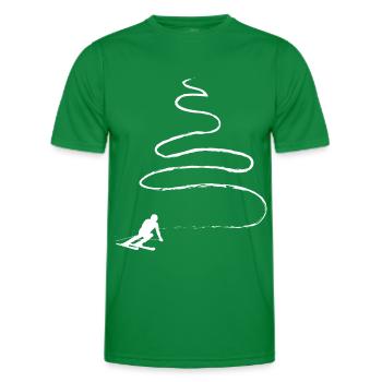 Ligne courbe - Ski - (11) - T-shirt sport Homme - vert - Devant - AI Model Male 178 dark (178cm)