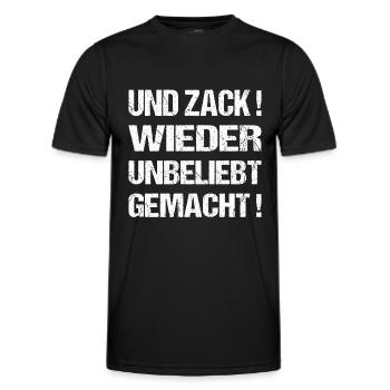 Und zack wieder unbeliebt gemacht - Männer Funktions-T-Shirt - Schwarz - Vorne - AI Model Male 178 dark (178cm)