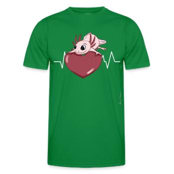 Salamandre à queue d’axolotl avec cœur amphibien à - T-shirt sport Homme - vert - Devant - AI Model Male 178 dark (178cm)