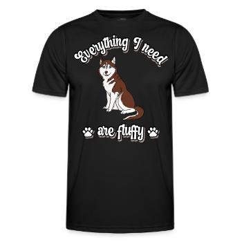 Everything I need are fluffy süßes Hunde red - Männer Funktions-T-Shirt - Schwarz - Vorne - AI Model Male 178 dark (178cm)