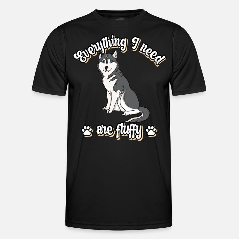 Everything I need are fluffy süßes Hunde Grey - Männer Funktions-T-Shirt - Schwarz
