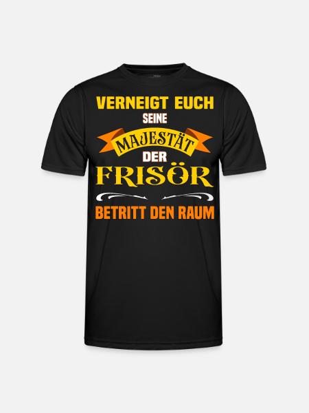 Eure Majestät der Frisör lustiges Beruf - Männer Funktions-T-Shirt - Schwarz